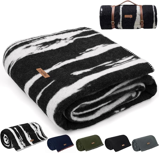 Molithe 100% Wool Blanket, Military Wool Blanket, Sporting Events, Survival Kits by EmbraceCozyWarmthandUltimateComfort