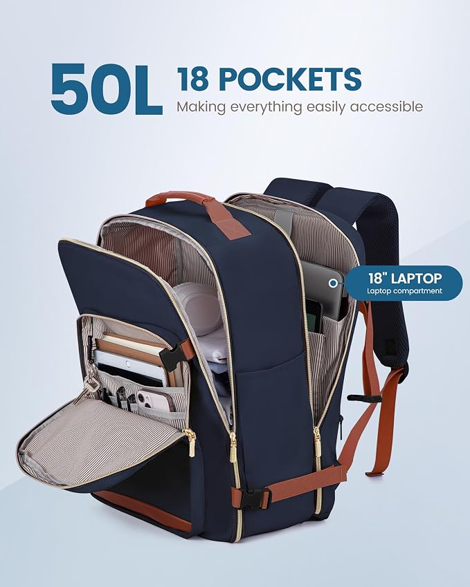 LOVEVOOK Travel Backpack for Women & Men 50L, Airline Approved Carry On - Image 3