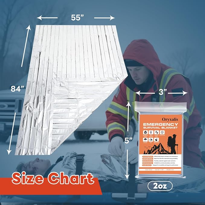 Emergency Mylar Thermal Blankets, Winter Car Emergency & Outdoor Camping - Image 2