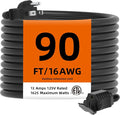 TiFFCOFiO Indoor Outdoor Extension Cord Waterproof, 90 Feet 3 Prong Power Cord by TiFFCOFiO