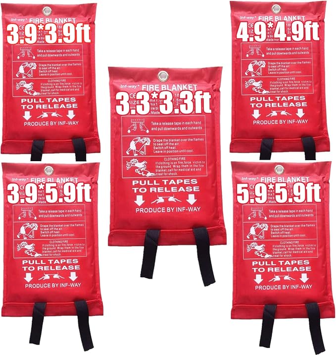 Inf-way Fire Blanket, 47.2''*47.2'' Fiberglass Fire Flame Retardent Emergency by Inf-wayFocusonPersonalProtectiveProducts