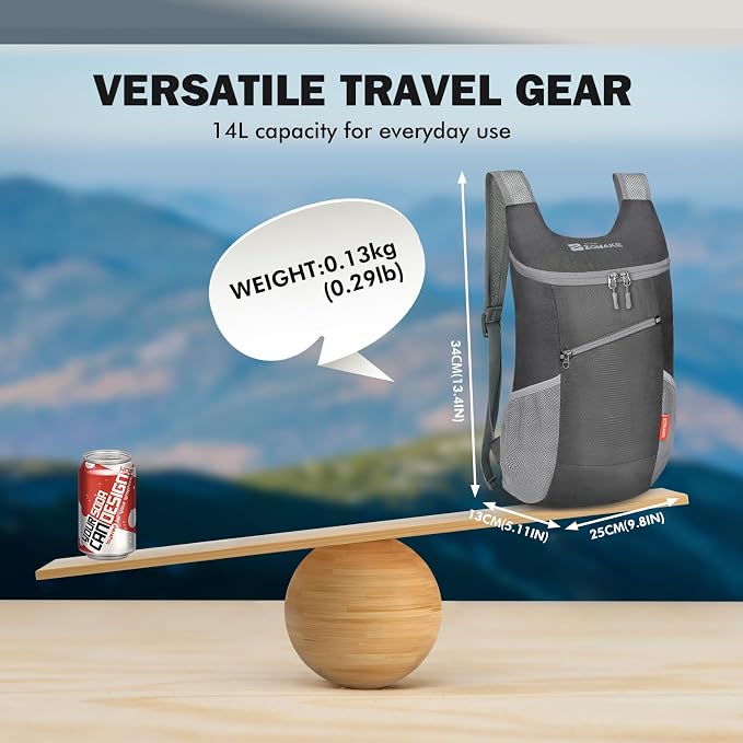 ZOMAKE Lightweight Packable Backpack, Foldable Backpacks Small Daypack - Image 2