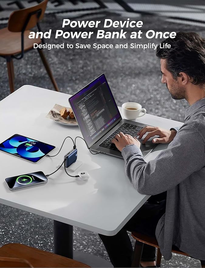 Portable Charger with Built-in Cables & Wall Plug, 10000mAh Power Bank - Image 6