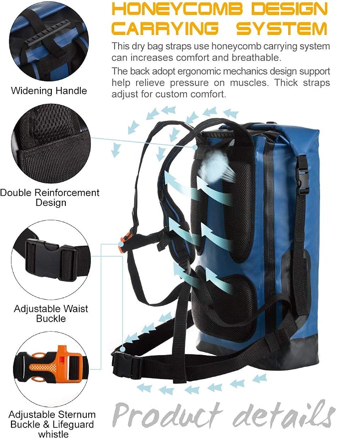 IDRYBAG Waterproof Backpack for Men 20L/30L/40L, Floating Dry Bag Kayak - Image 2