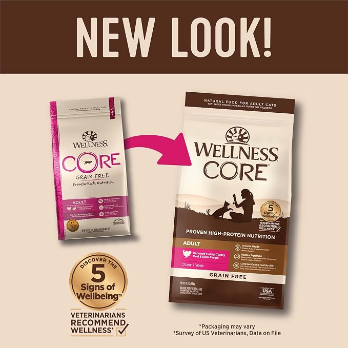 Wellness CORE Adult Dry Cat Food, Grain Free Kibble, Turkey and Duck Recipe - Image 3