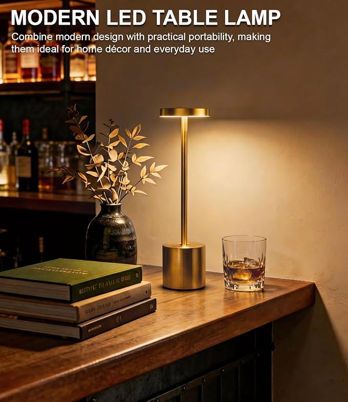Swinerton Cordless Table Lamp Set of 2, Wireless 3 Color Dimmable Touch Lamp - Image 7