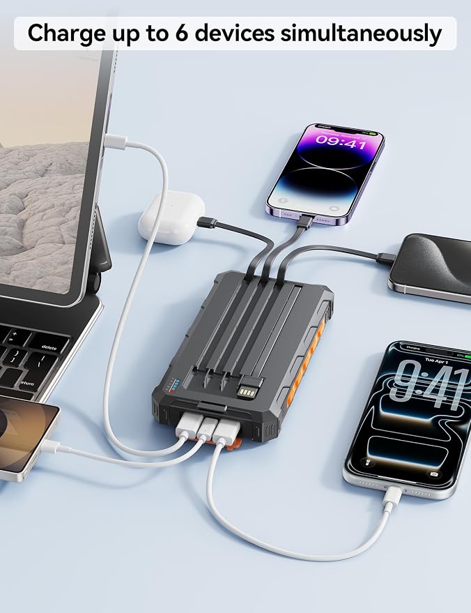 Solar-Charger-Power-Bank - 20000mah Solar Powered Battery Charger Cell Phone - Image 2
