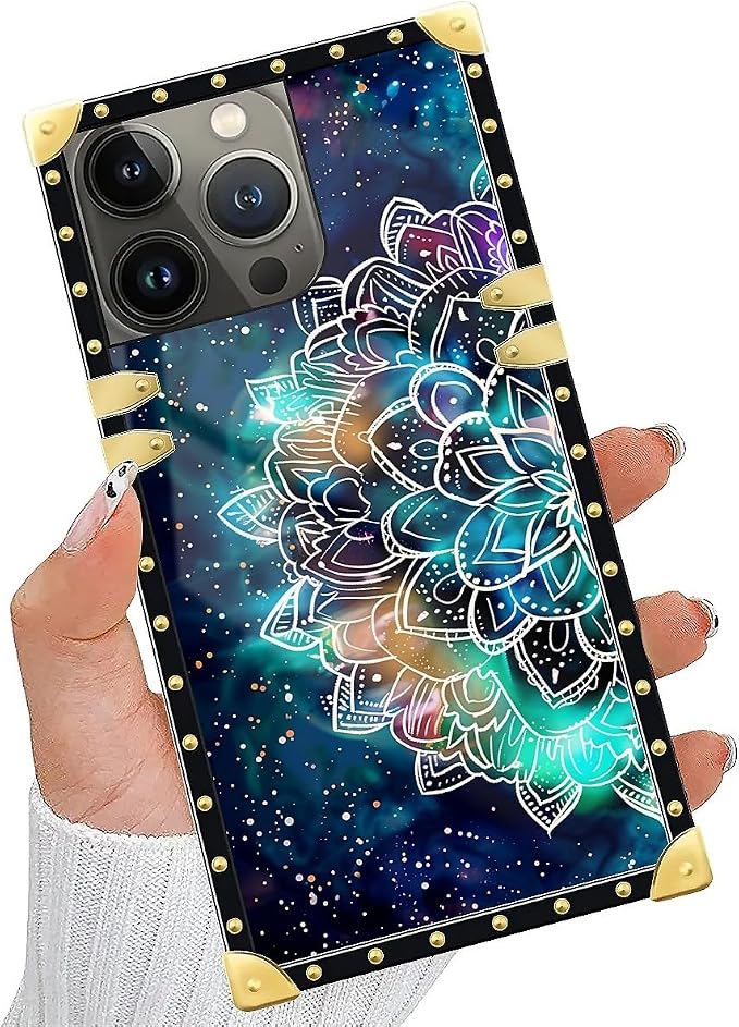 Compatible with iPhone 15 Pro Max Case, Starry Sky Colourful Mandala Luxury - Image 5