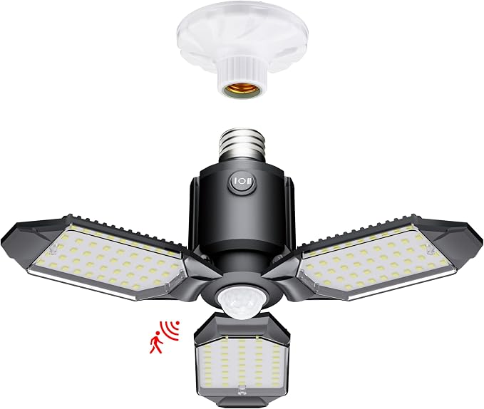 Motion Sensor Garage Light, 80W Motion Activated LED Shop Light by Craftersmark