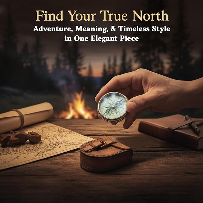 Wind & Weather Antiqued Brass Poem Compass - Image 9