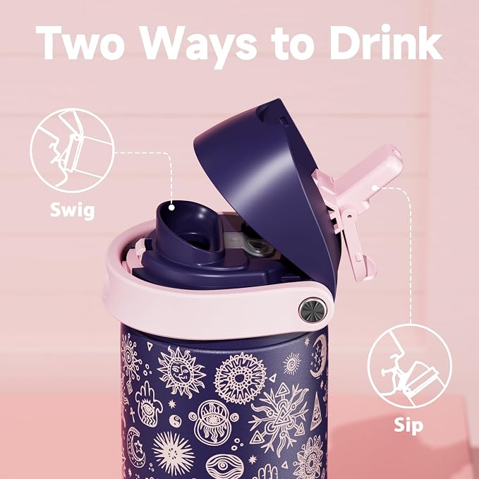 24 oz Insulated Water Bottle for Women: Meoky Stainless Steel Metal Water Bottle - Image 2