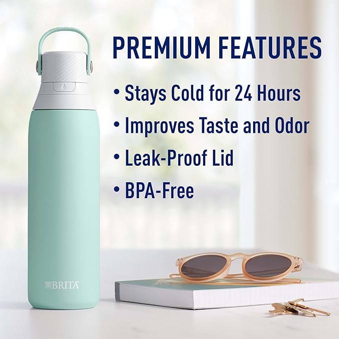 Brita Stainless Steel Premium Filtering Water Bottle, Replaces 300 Plastic - Image 5