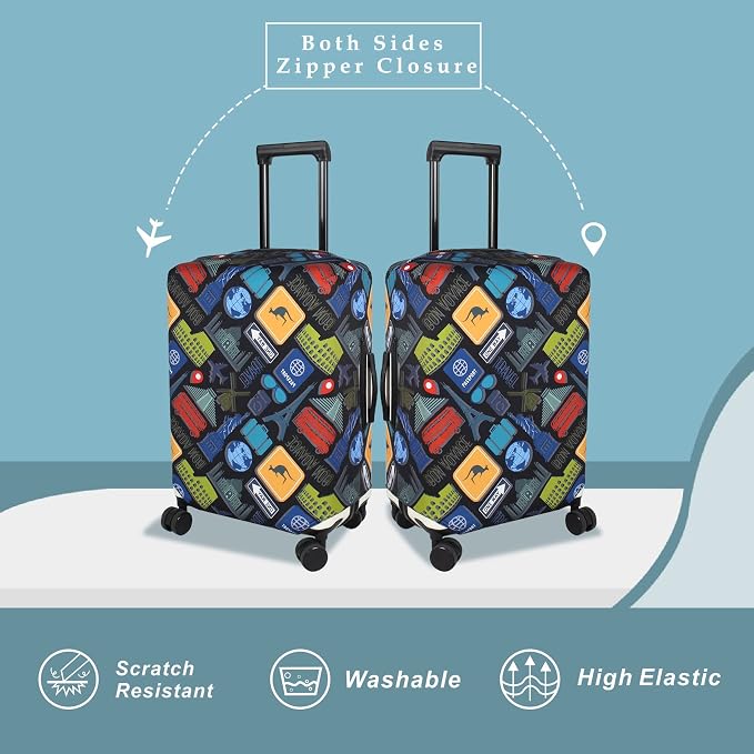 Explore Land Travel Luggage Cover Suitcase Protector Fits 18-22 Inch Case - Image 2