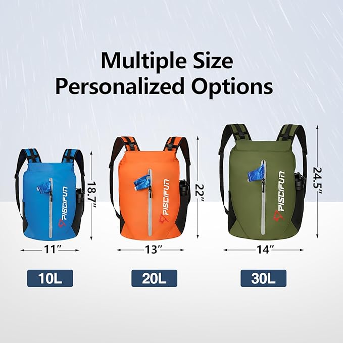 Piscifun Dry Bag Waterproof, Lightweight Dry Backpack Roll-Top Sealed - Image 2