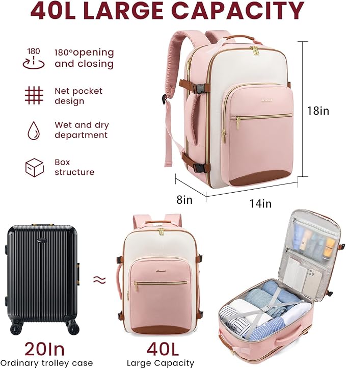 LOVEVOOK 40L Large Travel Backpack - Image 2