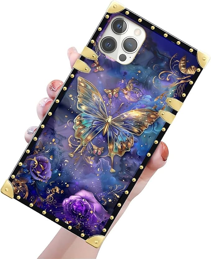 Compatible with iPhone 12 Pro Max Case, Glistening Golden Butterfly Vibrant - Image 3