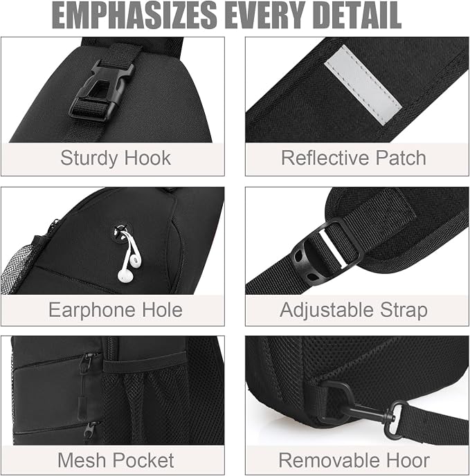 Pritent Crossbody Bags for Women Men Trendy Sling Bag Backpack Casual Chest Bag - Image 5