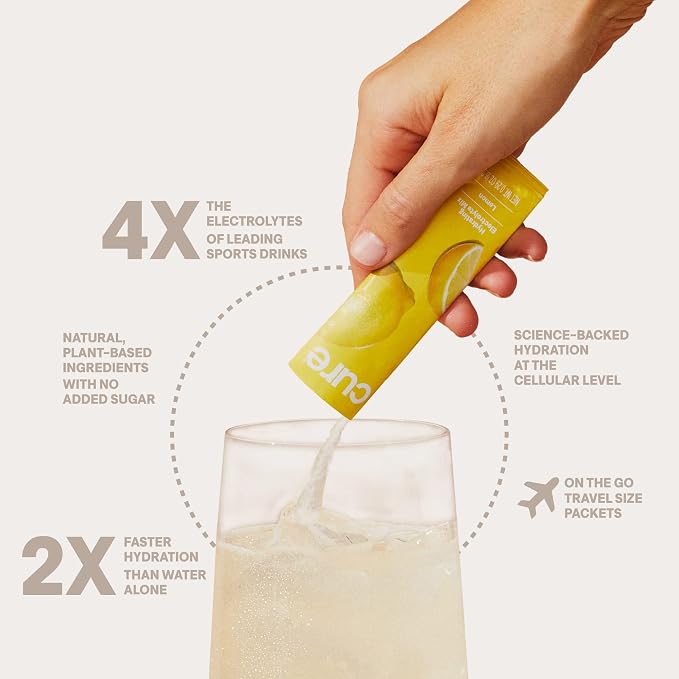 Cure Hydration | Plant-Based Electrolyte Drink Mix | No Added Sugar | FSA-HSA | - Image 3