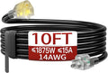 10 FT 14/3 Extension Cord Outdoor, Heavy Duty Weatherproof & Flame Retardant by Skrizcable