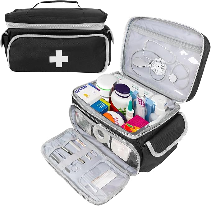 ALSLEA First Aid Bag Empty, Small Medicine Bag Portable Medical Supplies by ALSLEA