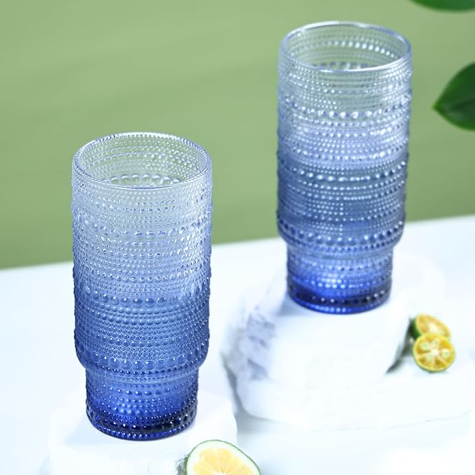 Large Capacity 16 oz Hobnail Drinking Glasses Set of 6, Vintage Glassware - Image 7