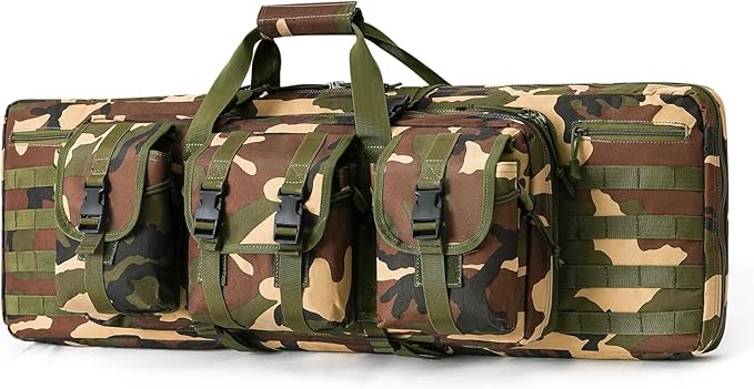 DULCE DOM 36 42 48 Inch Double Rifle Case, Tactical Soft Padded Backpack by DULCEDOM