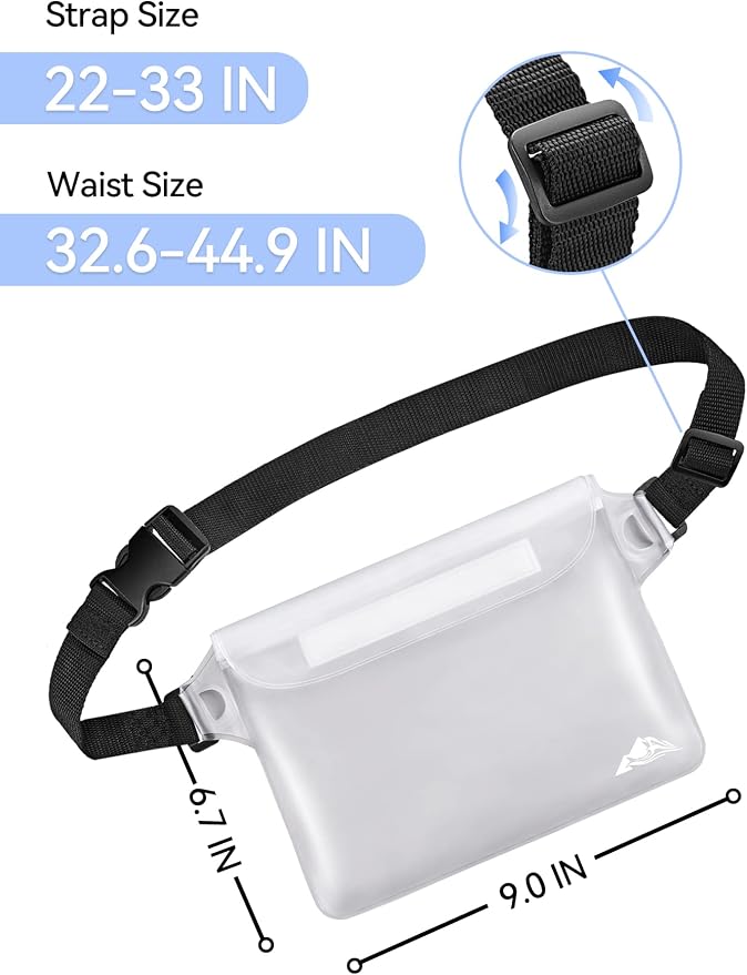 HEETA Waterproof Fanny Pack, Waterproof Pouch Dry Bag 2/3/4 Pack - Image 4