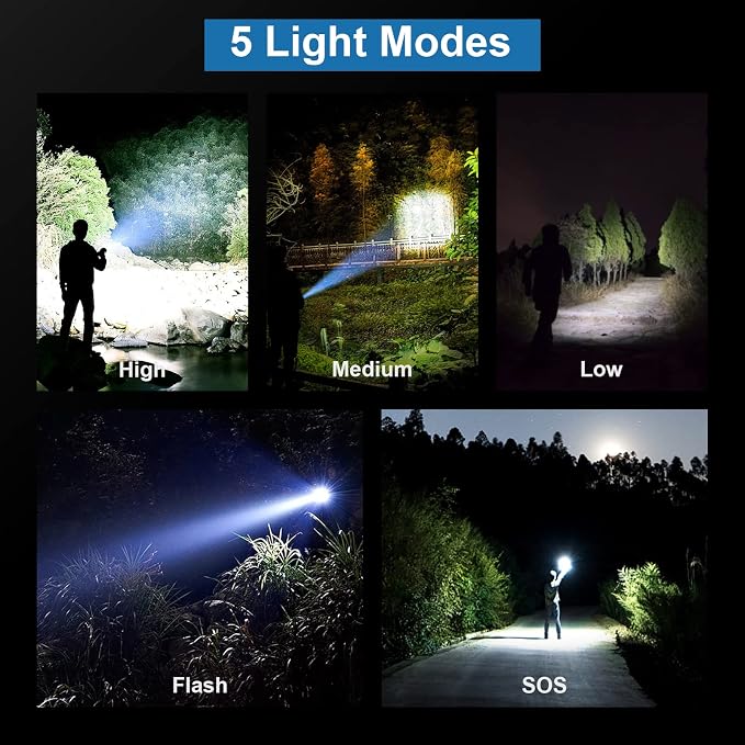 MILAOSHU Rechargeable Flashlights 90, 000 High Lumens - Image 3