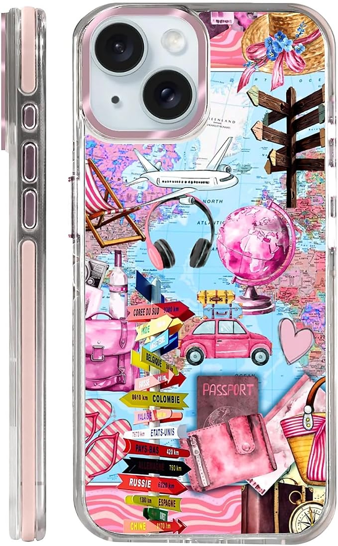 Case for iPhone 13/14, Cover Holiday Trip World Map Phone Case Design，for Women by Toulas