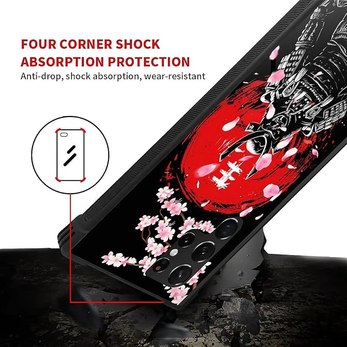 for Samsung Galaxy S22 Ultra Case, Sakura Japanese Samurai Pattern Graphic - Image 4