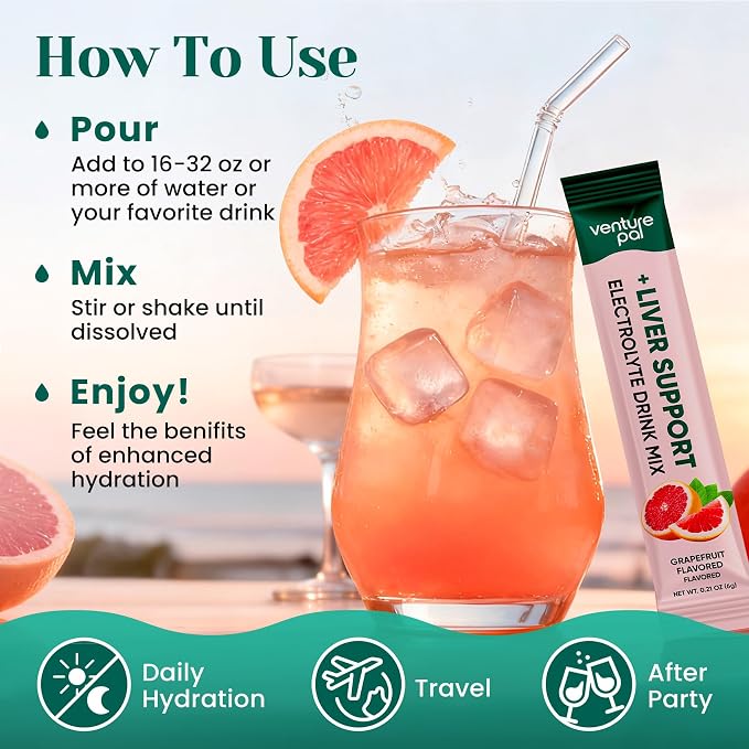 Venture Pal Hydration Packets + Liver Support- Liquid Daily IV Electrolyte - Image 7