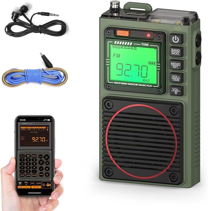Raddy RF75A APP Control Shortwave Radio, Portable Shortwave Radios by Raddy