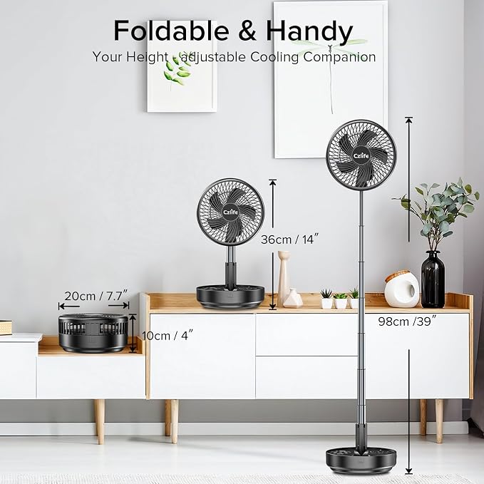 Czlife F9 Portable Fan, 10000mAh Rechargeable Battery Powered - Image 2