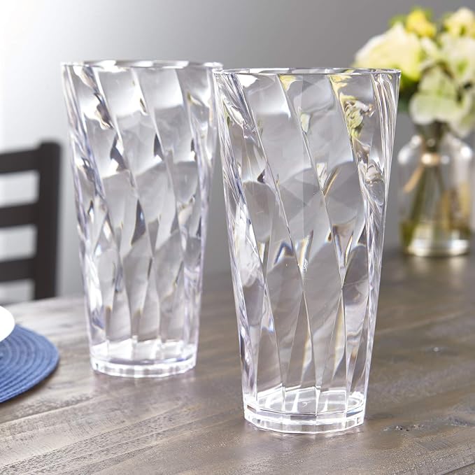 US Acrylic Optix Plastic Reusable Drinking Glasses 26oz Iced-Tea Cups in Clear - Image 8