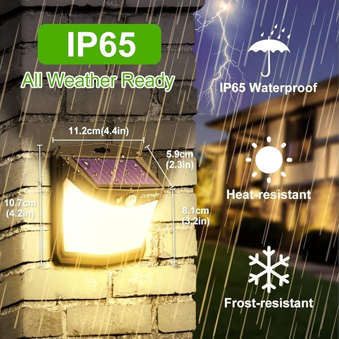 CLAONER Solar Lights Outdoor, Solar Motion Sensor Lights 3 Working Modes - Image 4