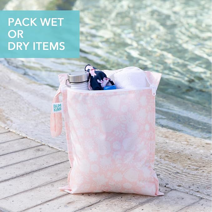 Bumkins Waterproof Wet Bag for Baby, Swim Suit, Cloth Diapers, Pump Parts - Image 3