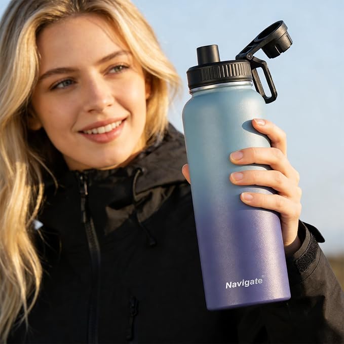 Navigate 40 oz Insulated Stainless Steel Sports Water Bottle - Image 7