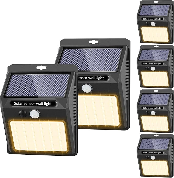 SEZAC Solar Lights Outdoor, 6 Pack Solar Motion Sensor Outdoor Lights by sezac