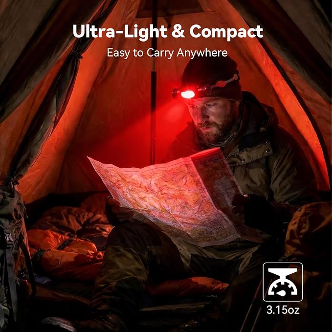 sofirn Bright Red Headlamp Rechargeable, H05B 1200 Lumens Lightweight Head - Image 3