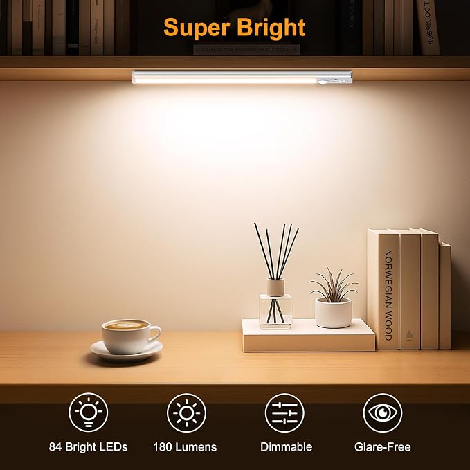 Gritin 10.2inch Under Cabinet Lighting Rechargeable 2 Pack- 3 Color Temps&5 - Image 3
