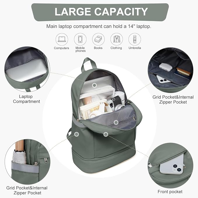 coofay Gym Backpack For Women Men Dance Sports Backpack - Image 4