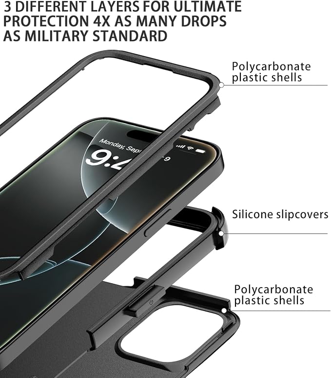 for iPhone 16 Pro Case Heavy Duty Protection Phone Case Cover - Image 3
