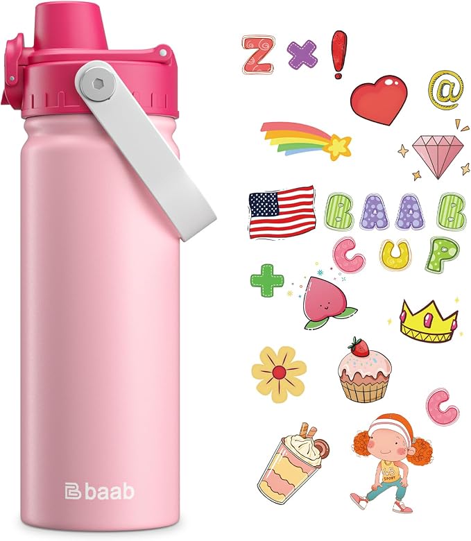 baab 18oz Kids Water Bottle, Insulated Kids Water Bottle by baabKidWatterBottle