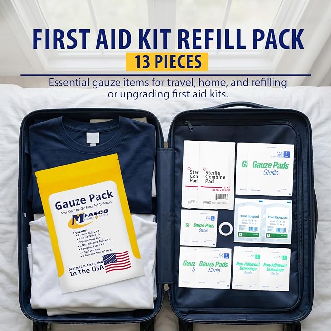 MFASCO First Aid Kit Refill Supplies Gauze Pack Refill - Image 4