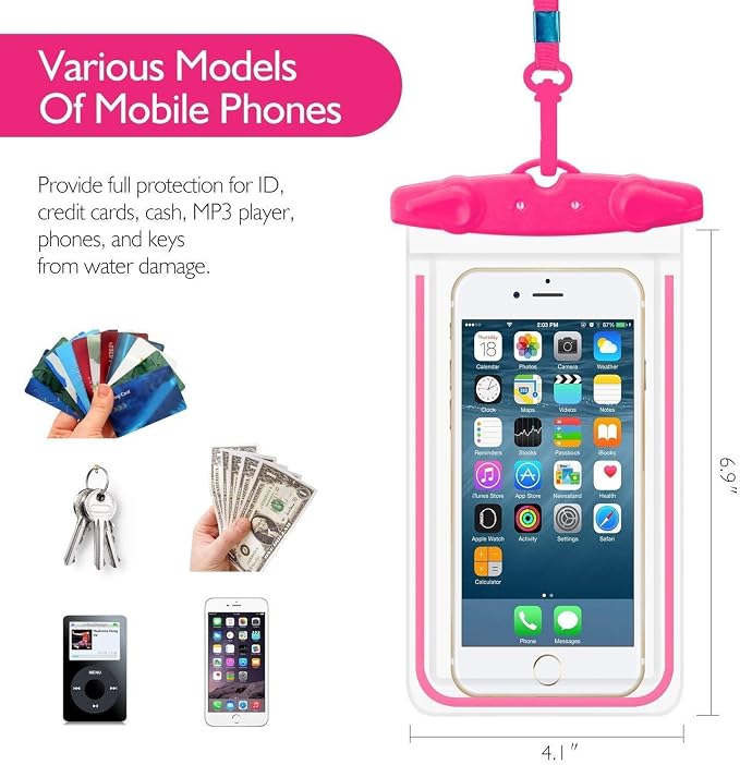 Universal Waterproof Phone Pouch, 4 Pack Waterproof Phone Case - Image 3