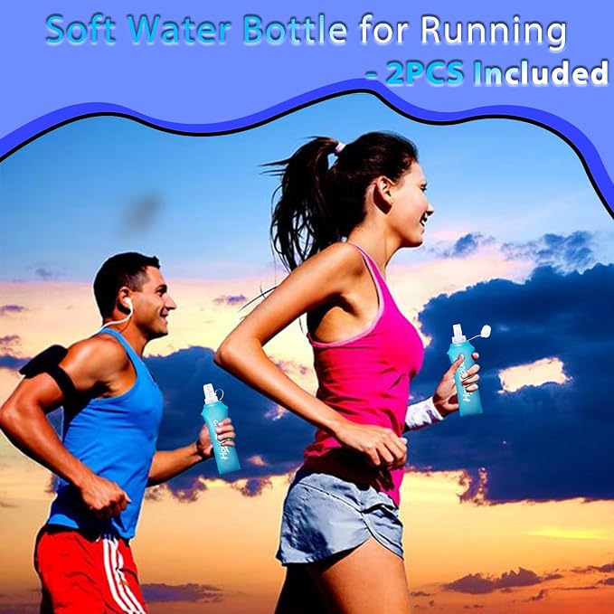 2 Packs Soft Flask, 17oz/500ml TPU Collapsible Soft Water Bottle - Image 5
