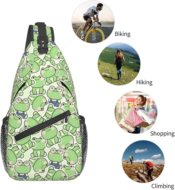 Cute Frog Sling Bag For Women Men Fashion Backpack Crossbody Frogs Shoulder Bag - Image 6