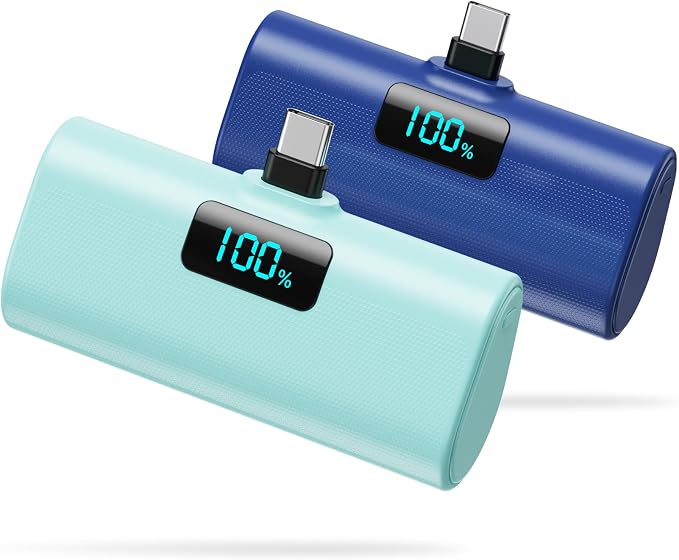 Small Portable Charger 5200mAh, Upgraded PD USB C Power Bank Built-in USB-C by HETP