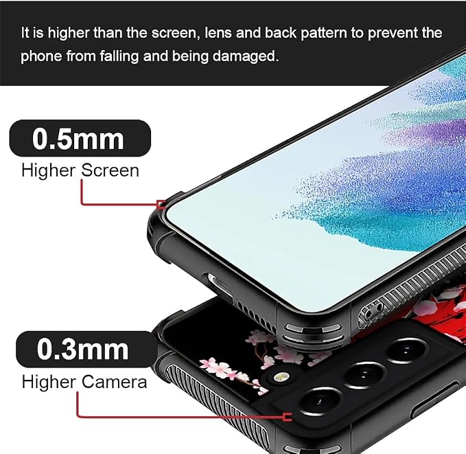 for Samsung Galaxy S22 Case, Sakura Japanese Samurai Pattern Graphic Design - Image 5