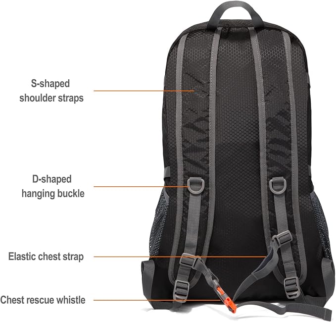 Packable Lightweight Backpack 40L, Ripstop Nylon Foldable Traveling Daypack - Image 4